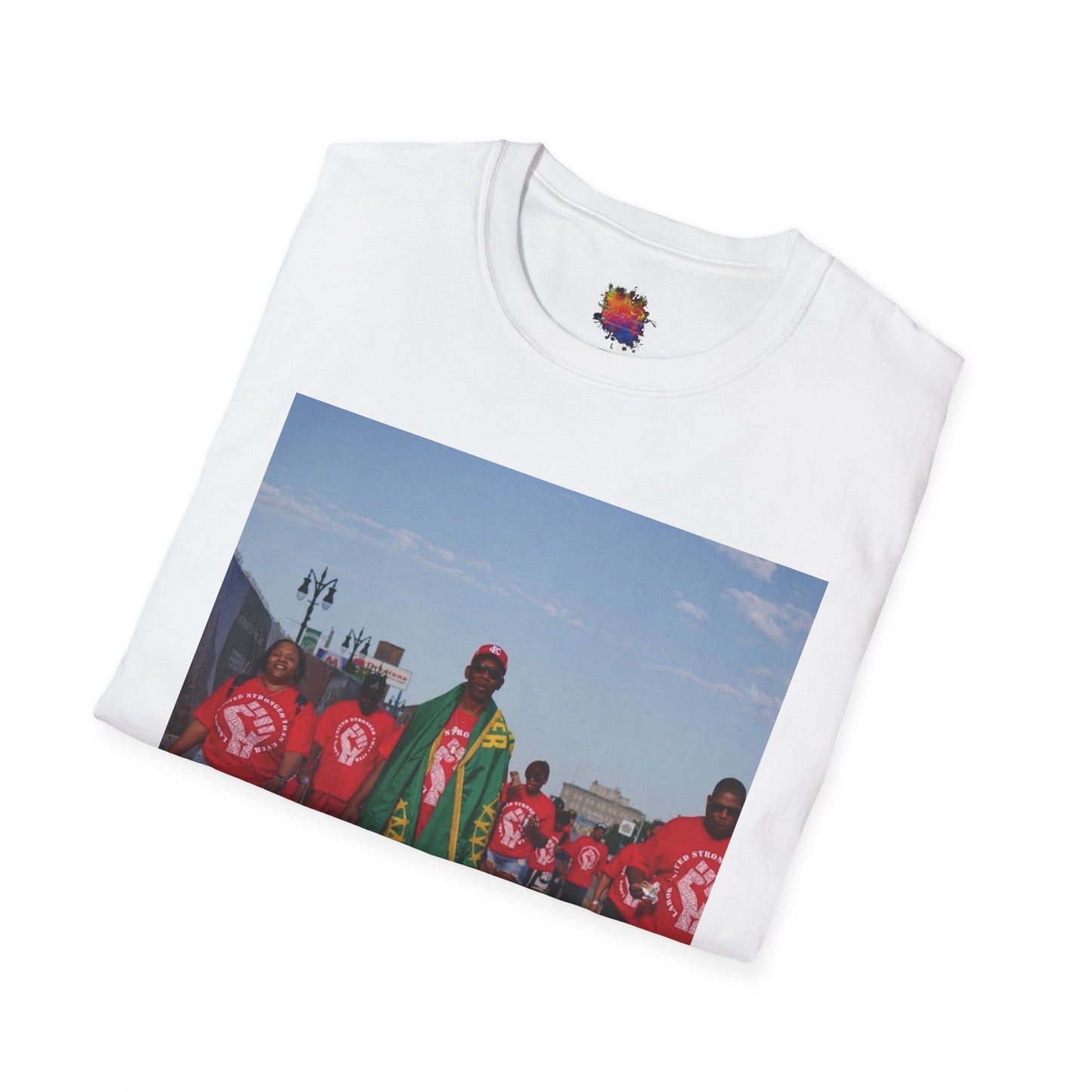 Marching Unisex Softstyle T-Shirt: Vibrant Community Spirit Tee