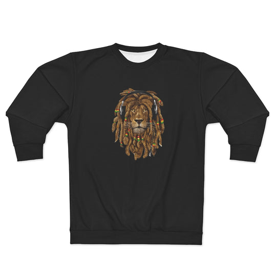 RASTA LION JAM (BLACK) .. AOP Unisex Sweatshirt