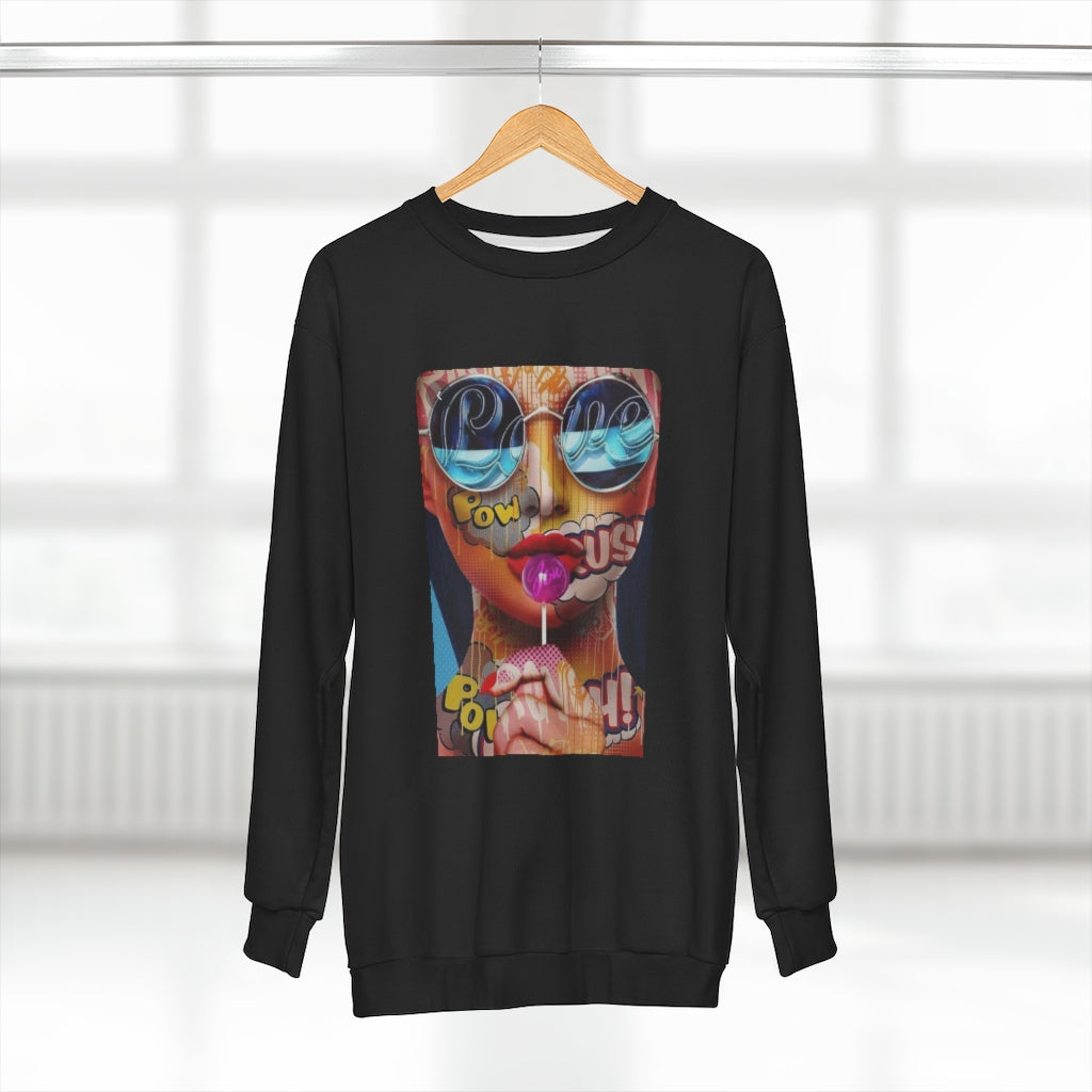 CHIC POP (BLACK) .. AOP Unisex Sweatshirt