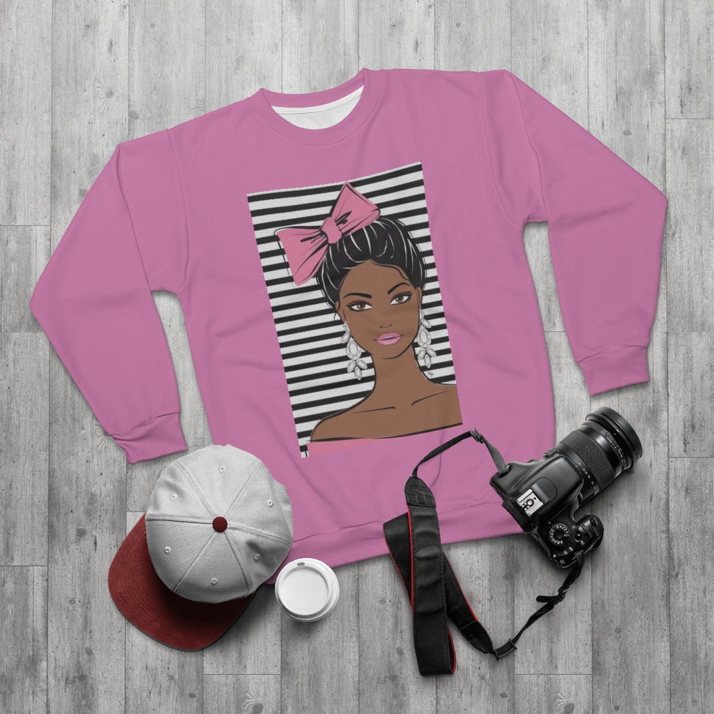 MS.BOW TIED.. (WHITE) .. AOP Unisex Sweatshirt