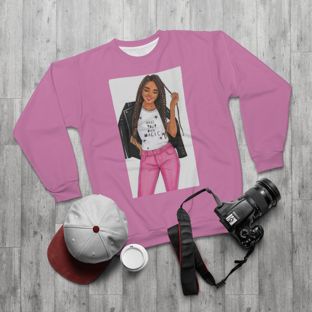 MAKE YOUR MAGIC.. (PINK) .. AOP Unisex Sweatshirt