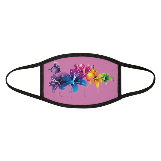 Flowers in the Dark (PINK)'.. Fabric Face Mask