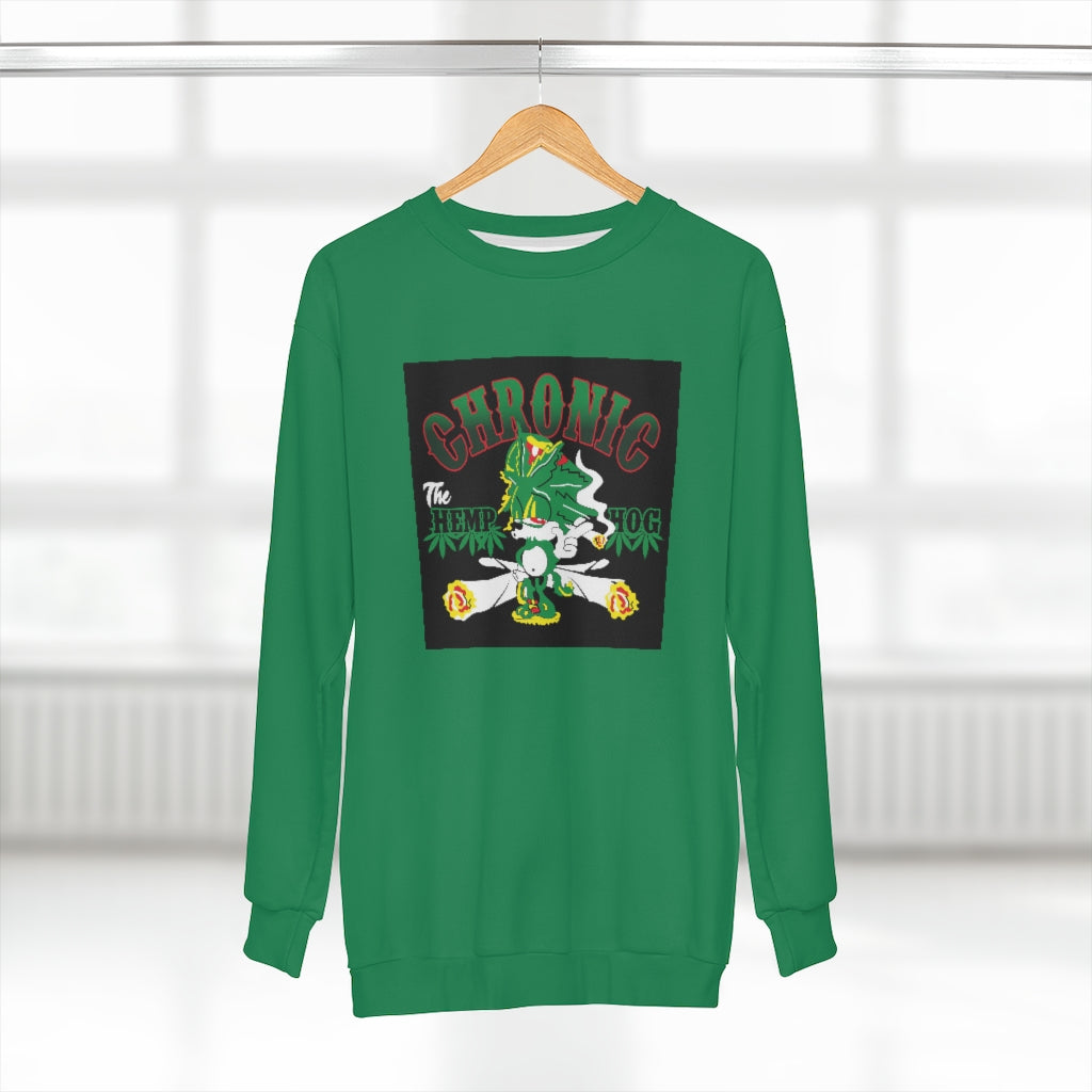THE HEMP HOG CHRONIC . (GREEN) .. AOP Unisex Sweatshirt