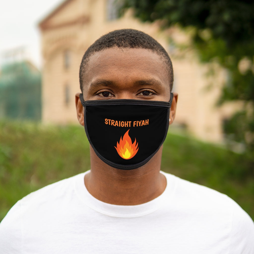 STRAIGHT FIYAH (BLACK).. Fabric Face Mask