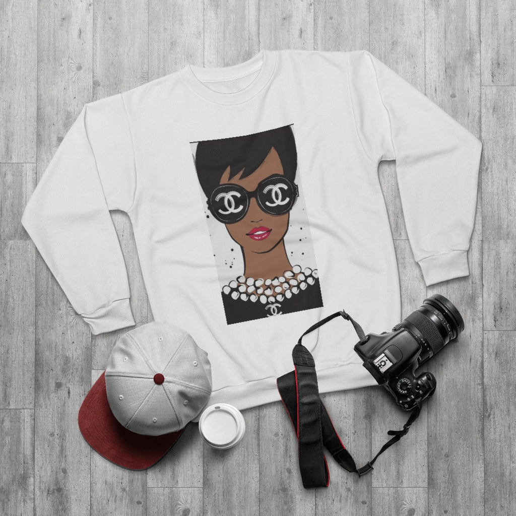 THE GLOW UP .. (WHITE) .. AOP Unisex Sweatshirt