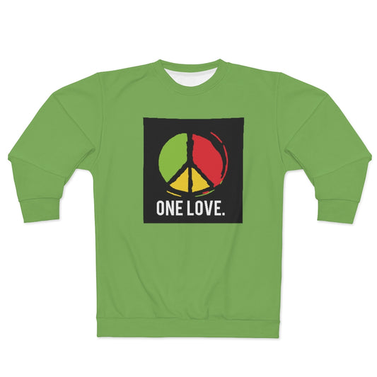 ONE LOVE. (GREEN) .. AOP Unisex Sweatshirt