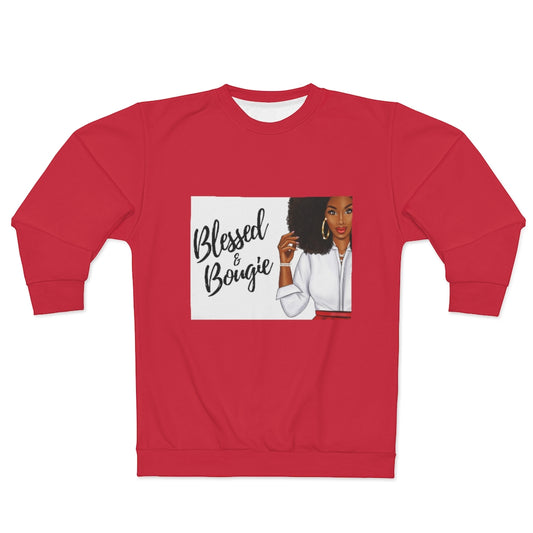 BLESSED & BOUGIE.. (RED) .. AOP Unisex Sweatshirt