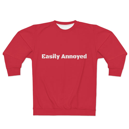 EASILY ANNOYED (Red) AOP Unisex Sweatshirt