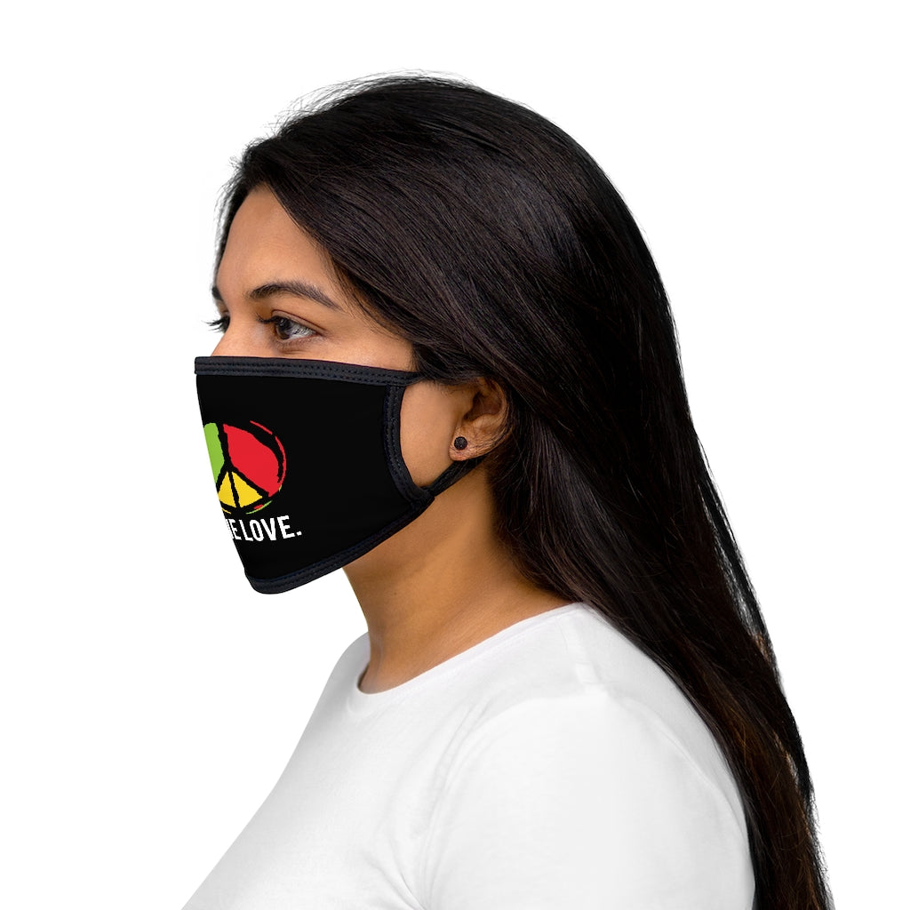 ONE LOVE. (BLACK)'.. Fabric Face Mask