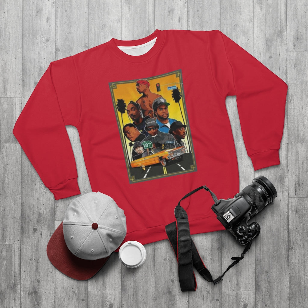 WEST COAST LEGENDS. (RED) .. AOP Unisex Sweatshirt