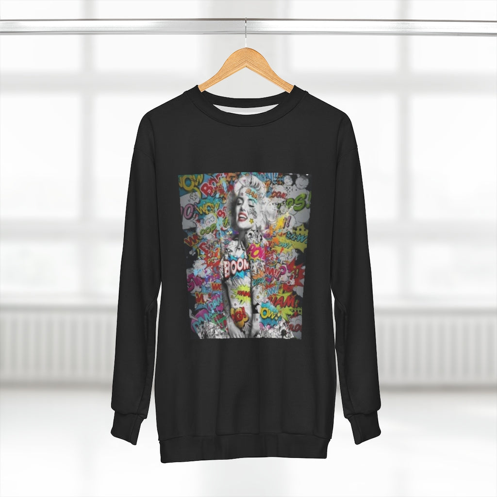 RETRO & THROWBACK (BLACK) .. AOP Unisex Sweatshirt