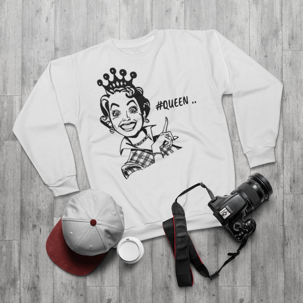 #QUEEN.. (WHITE) .. AOP Unisex Sweatshirt