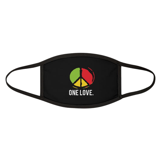 ONE LOVE. (BLACK)'.. Fabric Face Mask