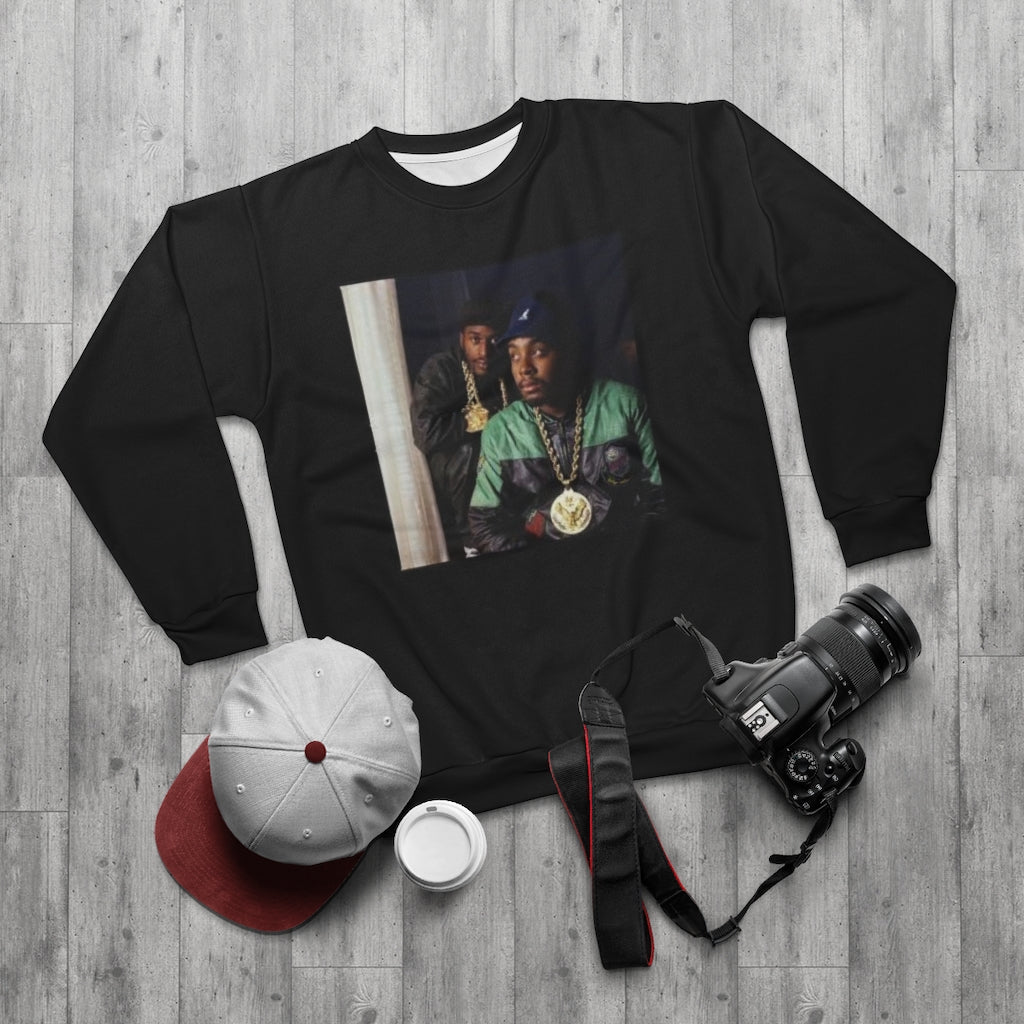 PAID IN FULL CLASSIC ERIC AND RAK . (BLACK) .. AOP Unisex Sweatshirt