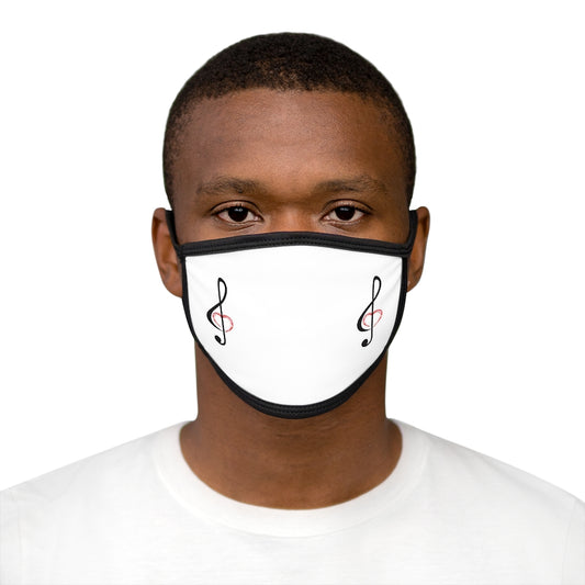 MUSICALLY SPEAKIN' (WHITE)'.. Fabric Face Mask