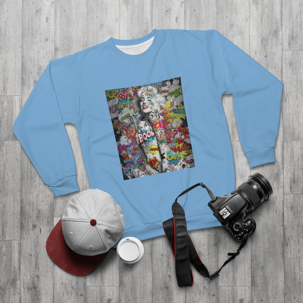 RETRO & THROWBACK (BABY BLUE) .. AOP Unisex Sweatshirt