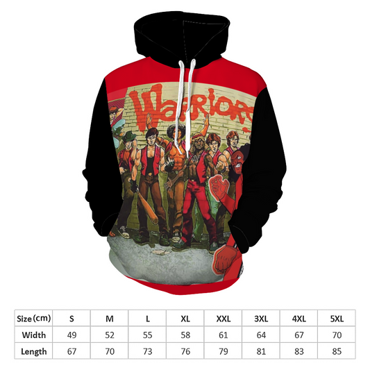 WARRIORZ Hoodie Hooded All Over Print Sweatshirt with Pockets