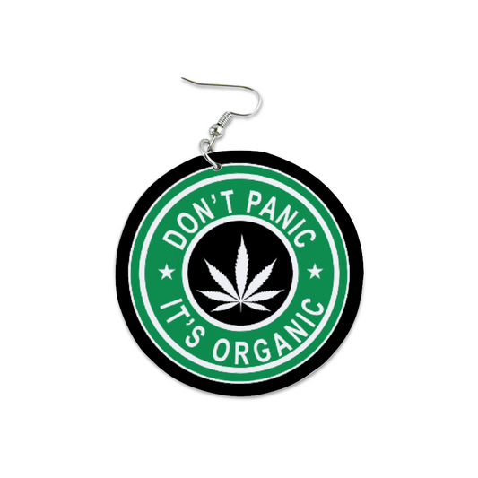 DON'T PANIC IT'S ORGANIC Geometric Round Wooden Dangle Earrings Ethnic Style