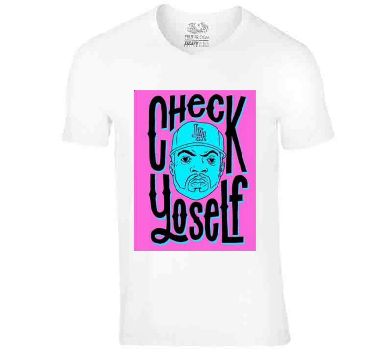 Check Yo Self White T Shirt