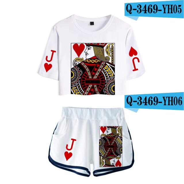 THNNJ JQK Poker 3D Print Style Two-piece Set