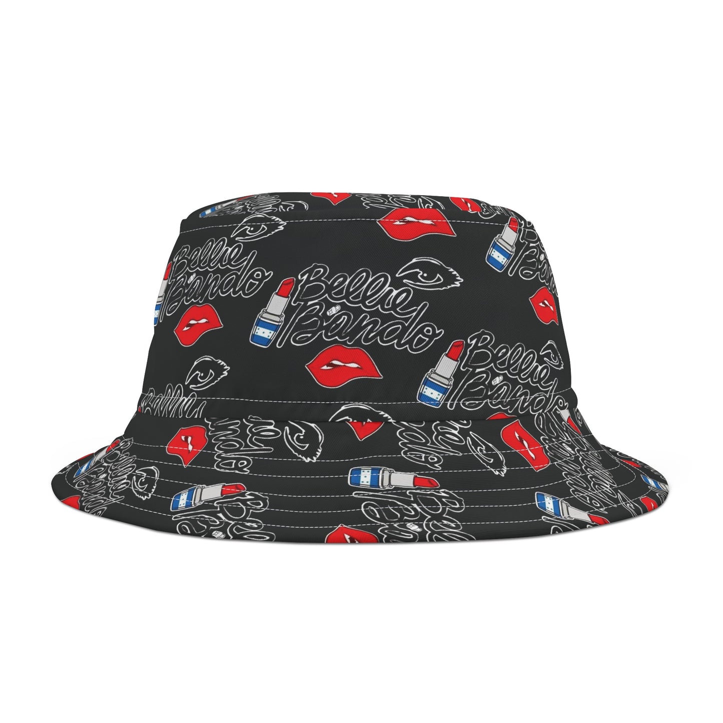 Bellie Bando Black  Bucket Hat (AOP)