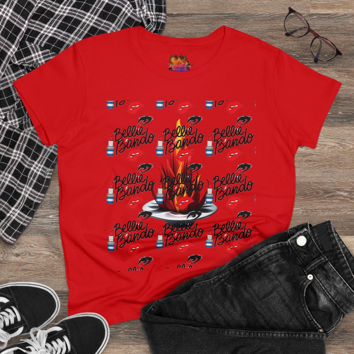 BELLIE BANDO FLAMING Women's Midweight Cotton Tee
