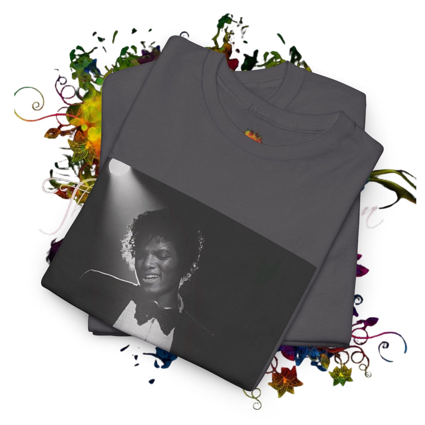 Spotlight Mike Unisex Heavy Cotton Tee - Vintage Iconic Black & White