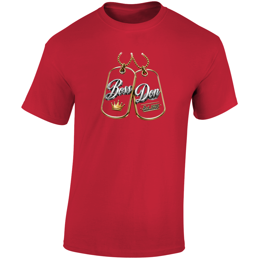 BOSS Don Dog Tag Tee Red T Shirt