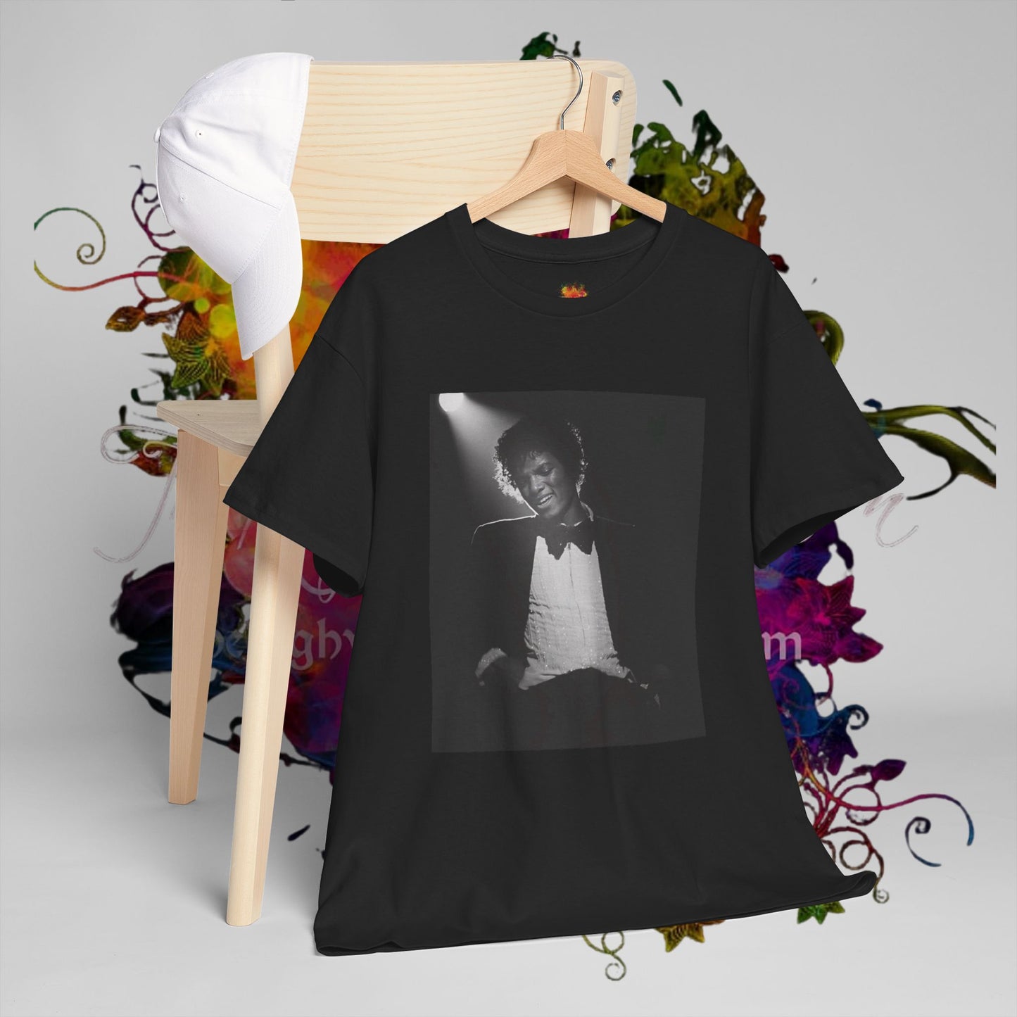 Spotlight Mike Unisex Heavy Cotton Tee - Vintage Iconic Black & White