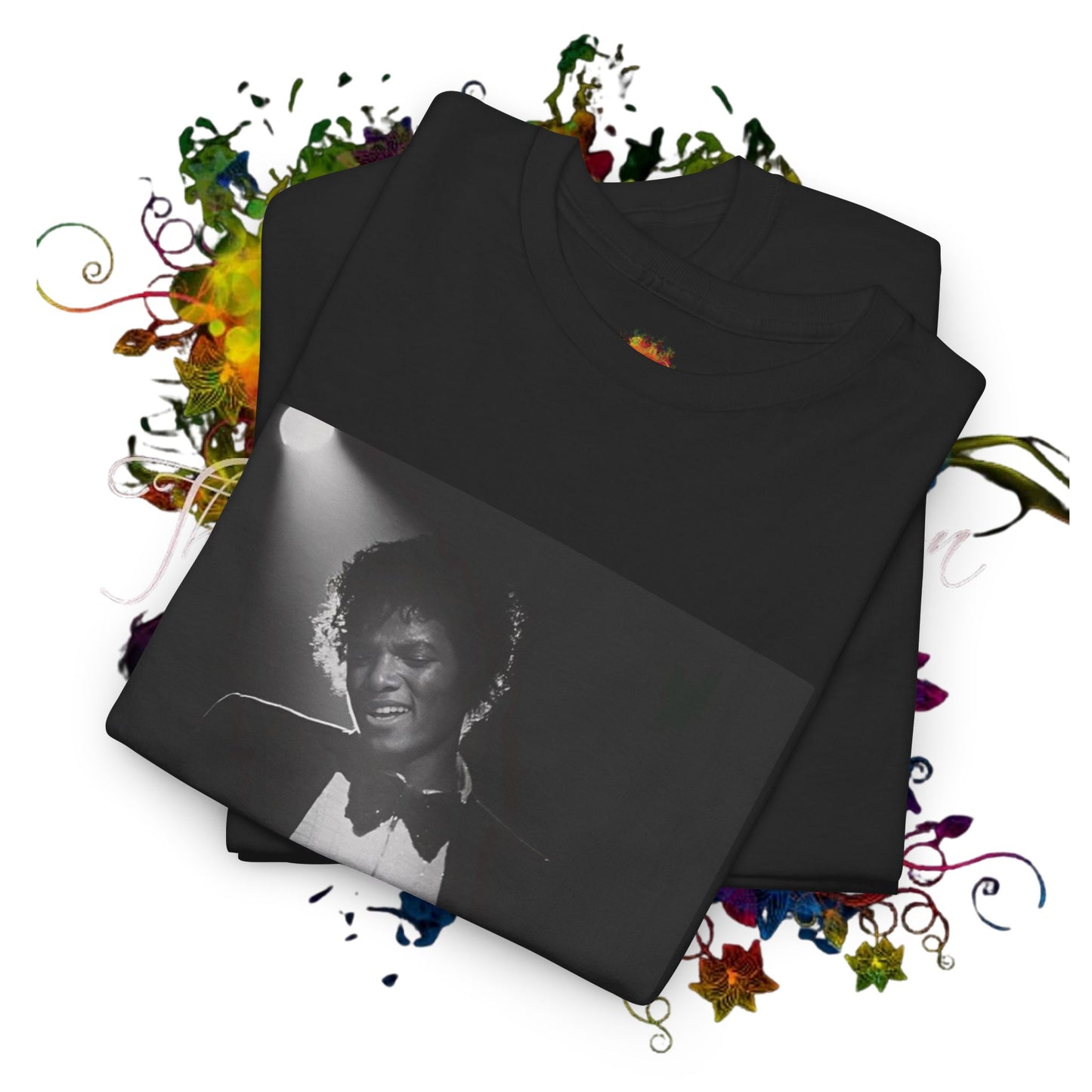 Spotlight Mike Unisex Heavy Cotton Tee - Vintage Iconic Black & White