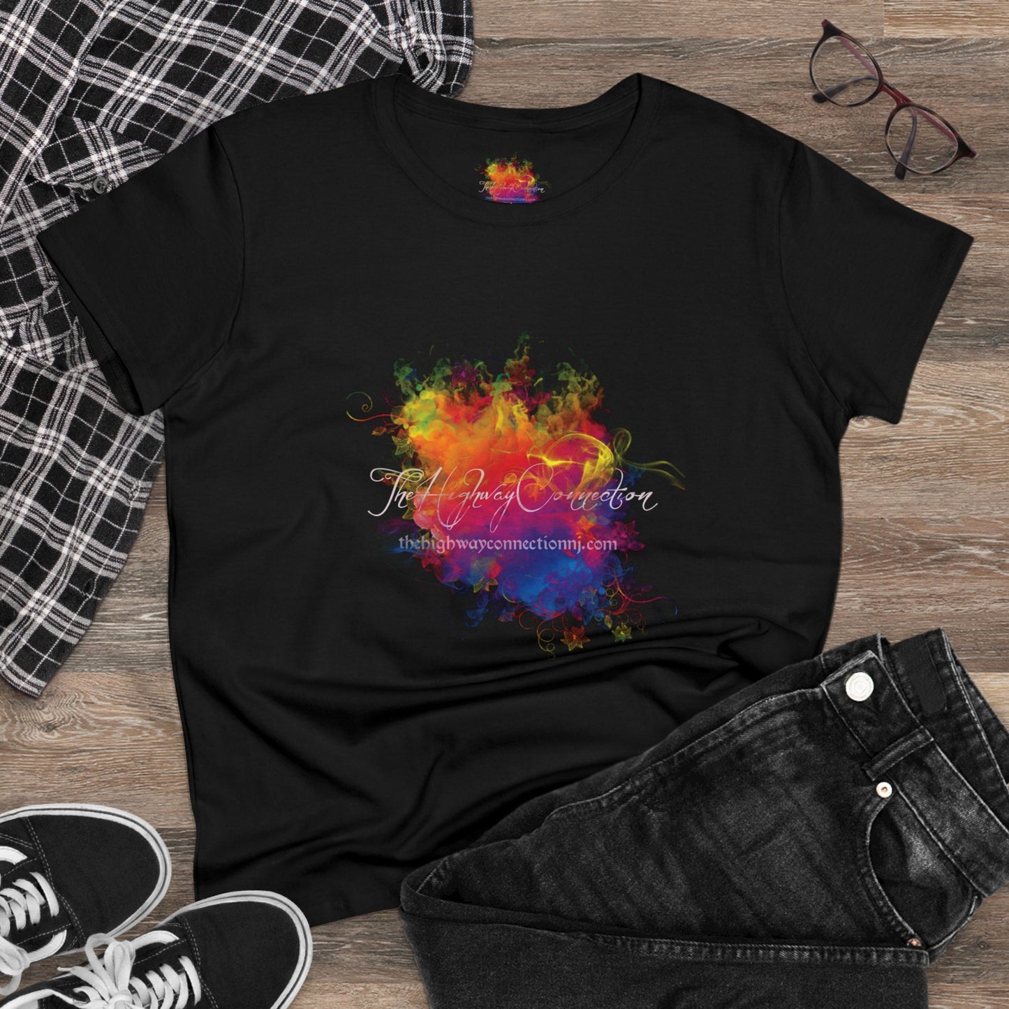 THEHIGHWAYCONNECTIONNJ SMOKY LOGO Women's Midweight Cotton Tee