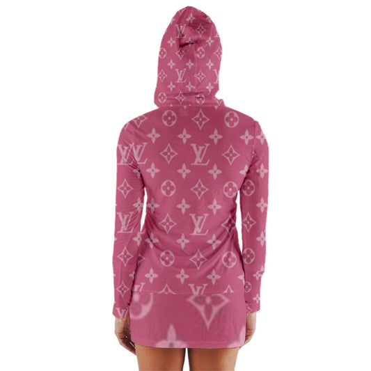 PINK THROWBACK HEAT ROCK Long Sleeve Hooded T-shirt
