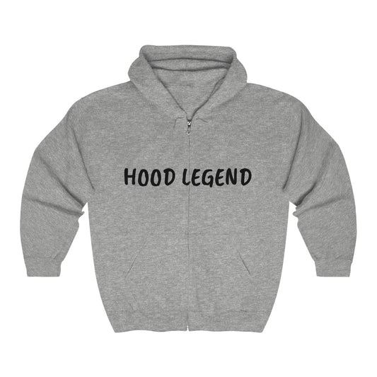 HOOD LEGEND. (GRAY)  Unisex Heavy Blend™ Full Zip Hooded Sweatshirt
