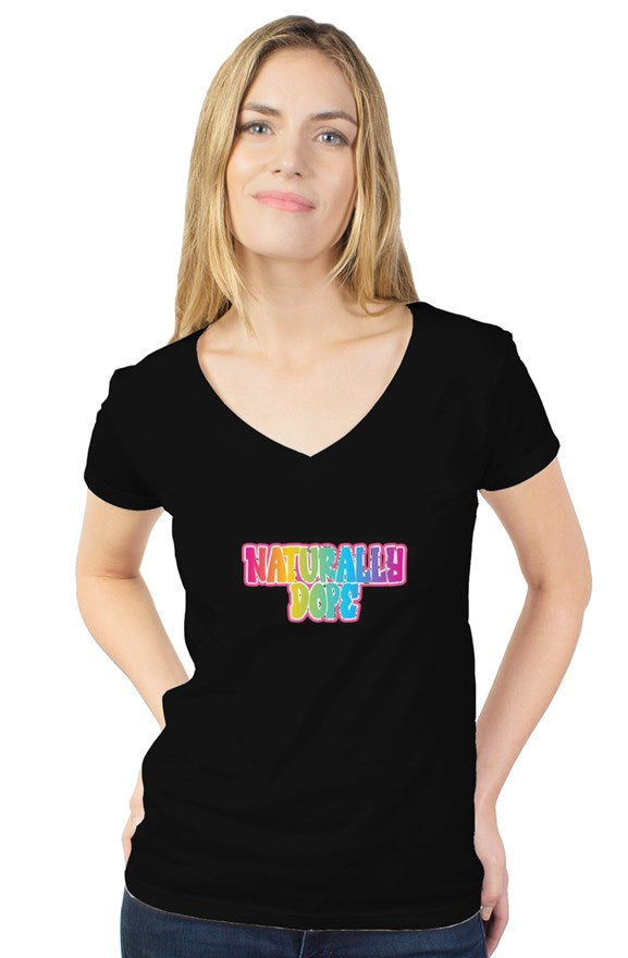 Naturally Dope Womens tultex v neck