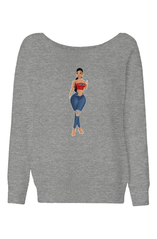 Shawty Atl Womens Wide Neck Sweatshirt