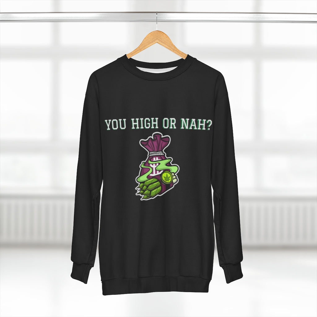 You High or Nah? (BLACK) AOP Unisex Sweatshirt