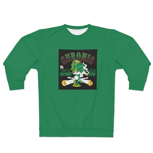 THE HEMP HOG CHRONIC . (GREEN)  ..  AOP Unisex Sweatshirt