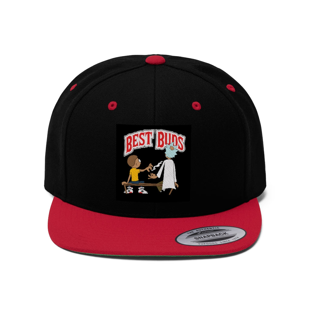 BEST BUDS (BLACK/GOLD) Unisex Flat Bill Hat