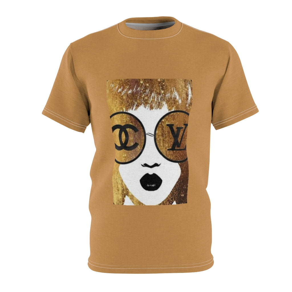 CLIQUE VS CLIQUE' (BROWN) ..  All Over Tee
