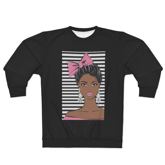 MS.BOW TIED.. (BLACK)  ..  AOP Unisex Sweatshirt