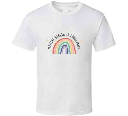 Mental Health Is Important ( White ) Ladies T Shirt