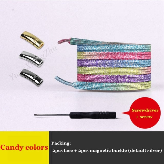 THC 1Pair Magnetic COLORFUL Shoelaces