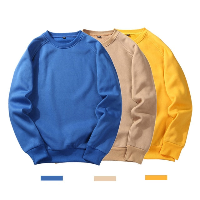 THC Autumn Male Solid Color Sweatshirts